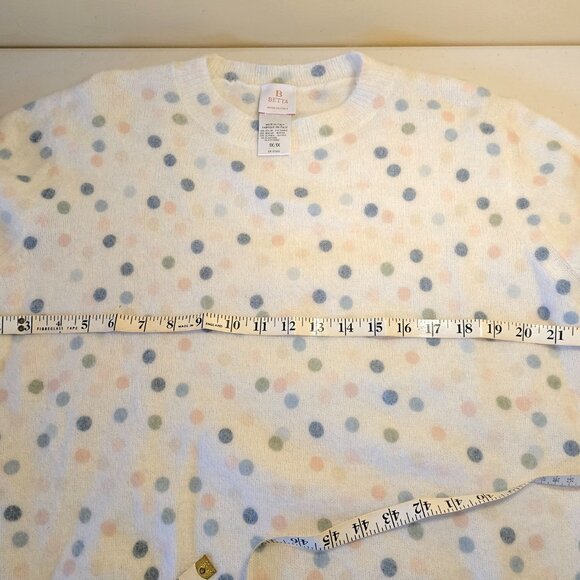 Betta Mohair Alpaca Blend Sweater Womens Plus Size 1X Blue Made In Italy - Picture 4 of 6